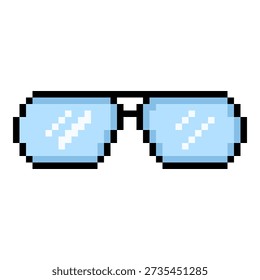 Pixel Art Icon of Classic Eyeglasses