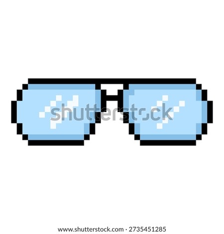 Pixel Art Icon of Classic Eyeglasses