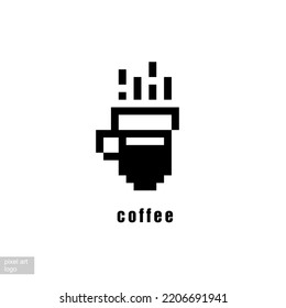 pixel art icon of coffee in a cup