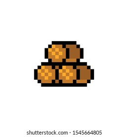 Pixel art icon of game object, 
resource tree vector illustration.