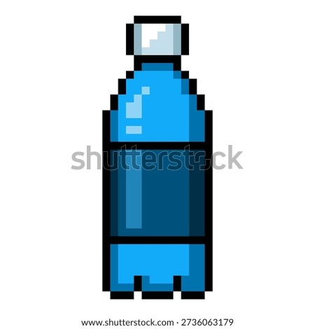 Pixel Art Icon of Plastic Bottle with Water