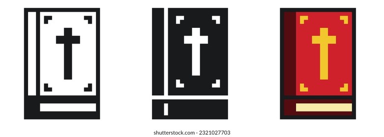 Pixel Art Icon Set of Bible Book Variants