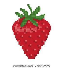 Pixel art icon strawberry vector pattern 