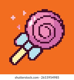 Pixel art icons for birthday celebration, fun and festive