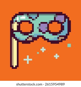 Pixel art icons for birthday celebration, fun and festive