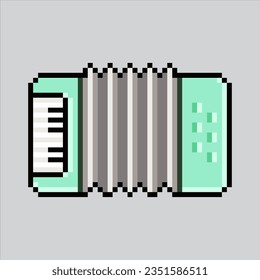 Pixelkunstgrafik-Accordion. Pixelakkordion. Akkordeon-Musiksymbol pixelig
für das Pixelkunstspiel und Icon für Website- und Videospiel. Altschulretro.