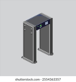 Pixel art illustration Airport Gate. Pixelated Scanner Gate. Scanner Gate Airport Metal Detector icon pixelated for the pixel art game and icon for website and video game. old school retro.