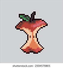 Pixel art illustration Apple Fruit. Pixelated Red Apple. Red Apple Fruit pixelated for the pixel art game and icon for website and video game. old school retro.