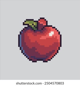 Pixel Kunst Illustration Apfelfrucht. Verpixelter roter Apfel. Rote Apfelfrucht verpixelt für das Pixel-Art-Spiel und Symbol für Website und Videospiel. Old School Retro.