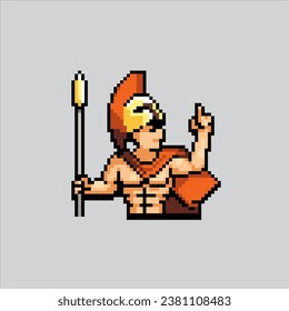 Pixel art illustration Ares. Pixelated Greek Ares. Greek Mythology Ares pixelated for the pixel art game and icon for website and video game. old school retro.