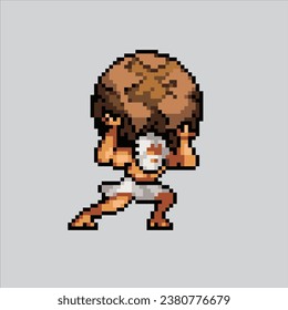 Pixel art illustration Atlas. Pixelated Greek Atlas. Greek Mythology Atlas pixelated for the pixel art game and icon for website and video game. old school retro.