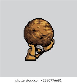 Pixel art illustration Atlas. Pixelated Greek Atlas. Greek Mythology Atlas pixelated for the pixel art game and icon for website and video game. old school retro.
