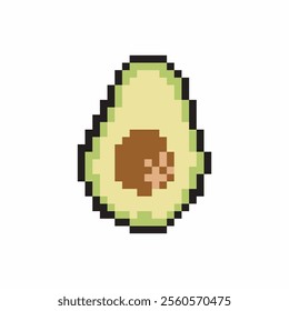 Pixel art illustration of avocado fruit