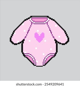 Pixel art illustration Baby Clothes. Pixelated Baby Bodysuit. Baby Children Clothes Bodysuit Icon pixelated for the pixel art game and icon for website and video game. old school retro.