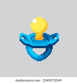 Pixel art illustration Baby Pacifier. Pixelated Baby Toys. Baby Pacifier Toy Icon pixelated for the pixel art game and icon for website and video game. old school retro.