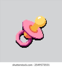 Pixel art illustration Baby Pacifier. Pixelated Baby Toys. Baby Pacifier Toy Icon pixelated for the pixel art game and icon for website and video game. old school retro.