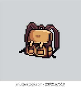 Pixel art illustration Backpack. Pixelated Backpack. School Backpack bag
pixelated for the pixel art game and icon for website and video game. old school retro.