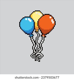 Globo de ilustraciones de arte de píxeles. Globo Pixelado. El globo de partido pixelado para el juego de arte de píxeles y el icono para el sitio web y el juego de video. retro de la vieja escuela.