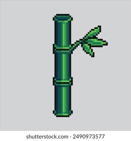 Pixel art illustration Bamboo. Pixelated Bamboo. Bamboo pixelated for the pixel art game and icon for website and video game. old school retro.