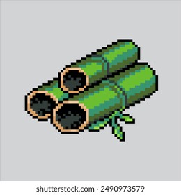 Pixel art illustration Bamboo. Pixelated Bamboo. Bamboo pixelated for the pixel art game and icon for website and video game. old school retro.