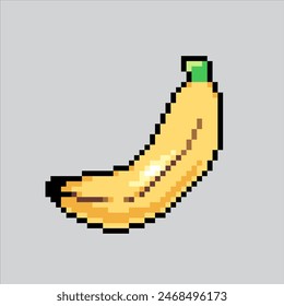 Pixel-Kunst-Illustration Banana Fruit. Verpixelte Banane. Bananenfrucht verpixelt für das Pixel-Kunstspiel und Ikone für Website und Video.