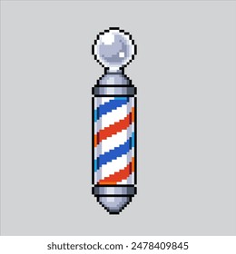 Pixel art illustration Barber Lamp. Pixelated Barber. Barber Lamp pole pixelated for the pixel art game and icon for website and video game. old school retro.