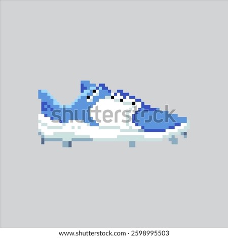 Pixel art illustration Baseball Shoes. Pixelated Sport Shoes. Baseball Sport Shoes Icon pixelated for the pixel art game and icon for website and video game. old school retro.