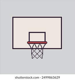 Pixelgrafik Basket Ring. Verpixelter Basketballring. Basketball Ring Symbol verpixelt für das Pixel-Art-Spiel und Symbol für Website und Videospiel. Old School Retro.