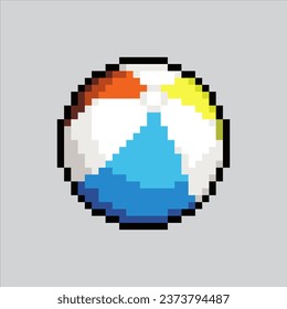 Ilustración de arte de Pixel Beach Ball. La playa de Ball. Beach Ball
icono pixelado para el juego de arte píxel e icono para el sitio web y el videojuego.
retro de la vieja escuela.
