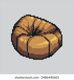 Ilustración de arte de píxeles Bean Bag. Silla perezosa pixelada. Silla de bolso de frijol perezoso pixelado para el juego de arte en píxeles y el icono para el Sitio web Video y