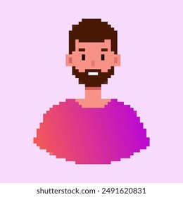 Pixel art illustration Bearded Face Pixelated Beard Hair Bearded Face Hair Moustache pixelated
