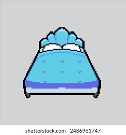 Ilustración del arte del pixel Cama. Cama Pixelada. Cama pixelada para el juego de pixel art y el icono para el Sitio web Video y