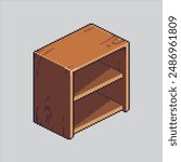 Pixel art illustration Bed Shelf. Pixelated Shelf. Shelf pixelated for the pixel art game and icon for website and video game. old school retro.