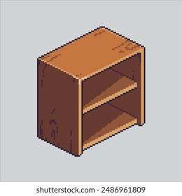 Pixel art illustration Bed Shelf. Pixelated Shelf. Shelf pixelated for the pixel art game and icon for website and video game. old school retro.
