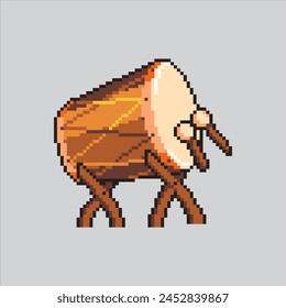 Pixel ilustración de arte Bedug. Tambor bedug pixelado. Islamic Bedug Drum pixelado para el juego de pixel art y el icono para el Sitio web Video y
