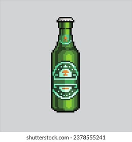 Pixel art illustration Beer Bottle. Pixelated Beer. Beer bottle icon pixelated
for the pixel art game and icon for website and video game. old school retro.