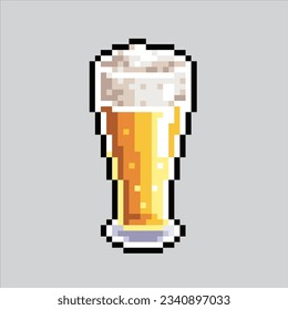 Pixel art illustration Beer. Pixelated Beer. Beer Drink icon pixelated for the pixel art game and icon for website and video game. old school retro.