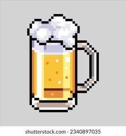 Pixel art illustration Beer. Pixelated Beer. Beer Drink icon pixelated for the pixel art game and icon for website and video game. old school retro.