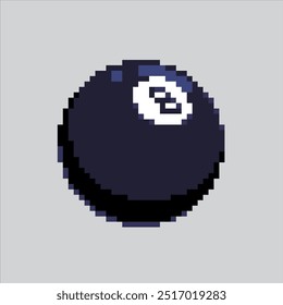 Pixel art illustration Billiard Ball. Pixelated Pool Ball. Number 8 Billiard Pool Ball pixelated for the pixel art game and icon for website and video game. old school retro.