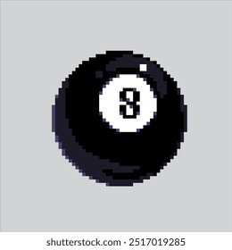 Pixel art illustration Billiard Ball. Pixelated Pool Ball. Number 8 Billiard Pool Ball pixelated for the pixel art game and icon for website and video game. old school retro.