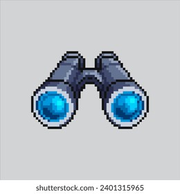 Pixel art illustration Binocular. Pixelated Binocular. Flashlight 
pixelated for the pixel art game and icon for website and video game. 