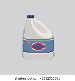 Pixel arte ilustração Bleach Bottle. Limpador de lavandaria Pixelizado. Bleach Laundry Cleaner Bottle pixelated para o jogo de arte de pixels e ícone para o site e vídeo game.