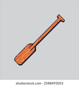 Pixel art illustration Boat Paddle. Pixelated Paddle. Wooden Boat Paddle Icon pixelated for the pixel art game and icon for website and video game. old school retro.