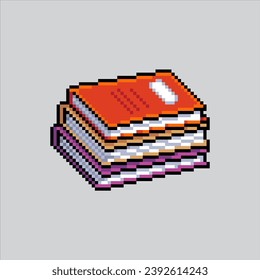 Ilustración de arte de Pixel Libros. Libros Pixelados. Educación en libros escolares
pixelado para el juego de arte píxel e icono para el sitio web y el videojuego. retro de la vieja escuela.