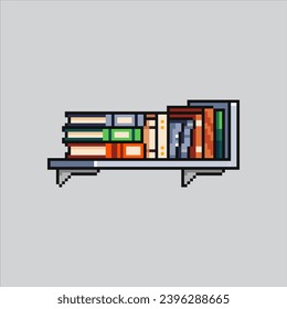 Ilustración de arte de Pixel Librería. Librería Pixelada. Librería de pared
pixelado para el juego de arte píxel e icono para el sitio web y el videojuego. retro de la vieja escuela.