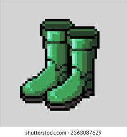 Pixel art illustration Boots. Pixelated Rubber Boots. Rubber Farmer Boots icon pixelated
for the pixel art game and icon for website and video game. old school retro.