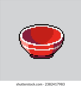 Pixel art illustration Bowl. Pixelated Bowl. Bowl food pixelated for the pixel art game and icon for website and video game. old school retro.