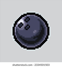 Pixel art illustration Bowling Ball. Pixelated Bowling Ball. Sports Bowling Ball icon pixelated for the pixel art game and icon for website and video game. old school retro.