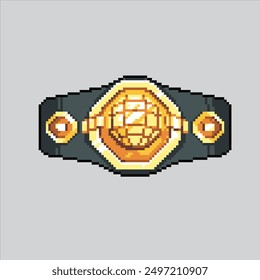 Ilustración de arte de píxeles Cinturón de boxeo. Cinturón de boxeo pixelado. Icono del cinturón de boxeo pixelado para el juego del arte del pixel e ícono para el Sitio web Video y el juego.