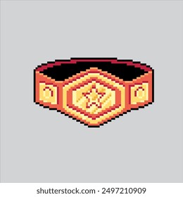 Pixel art illustration Boxing Belt. Pixelated Boxing Belt. Boxing Belt icon pixelated for the pixel art game and icon for website and video game. old school retro.